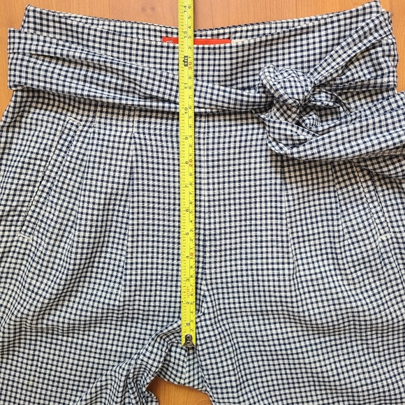 Cartonnier by Anthropologie Tie Waist Gingham Linen Blend Trouser - Picture 11 of 16